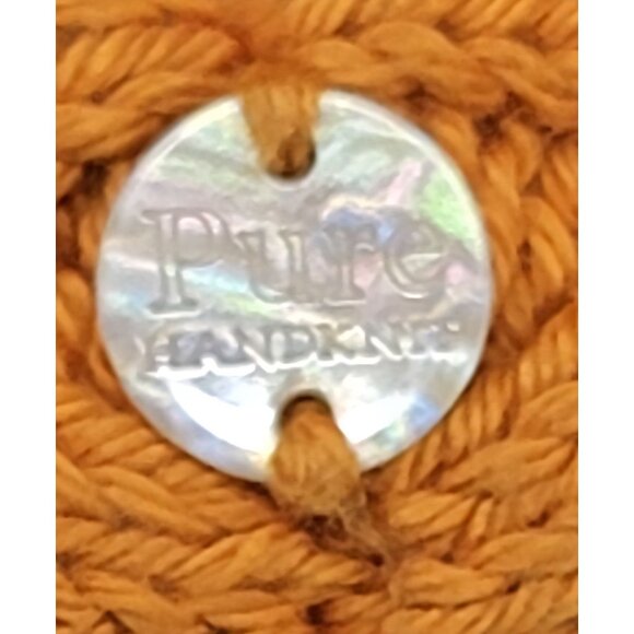 Pure Handknit Wrap Sweater Mustard Yellow Ribbed Cardigan Jacket Womens S/M - Picture 7 of 9